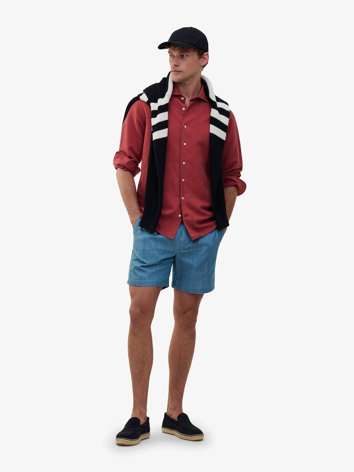 Breeze Chambray Shorts – Mid Blue - Roviane