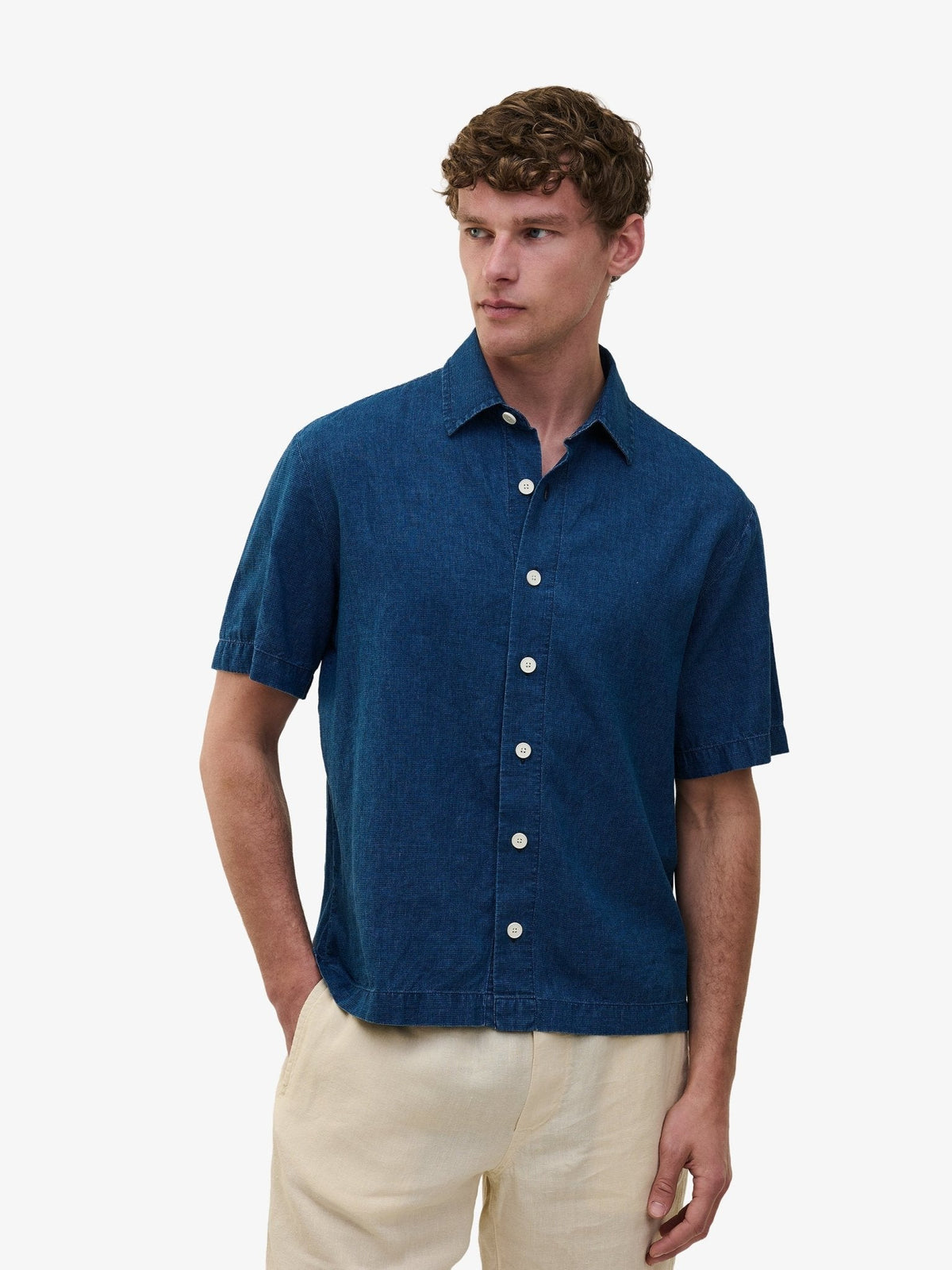Durban Cotton-Linen Shirt – Blue - Roviane