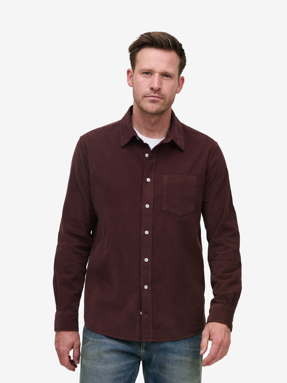 Brookvale Corduroy Shirt – Dark Mauve - Roviane