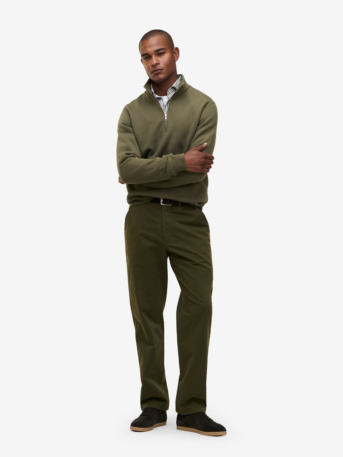 Specialist Striped Shirt – Olive - Roviane