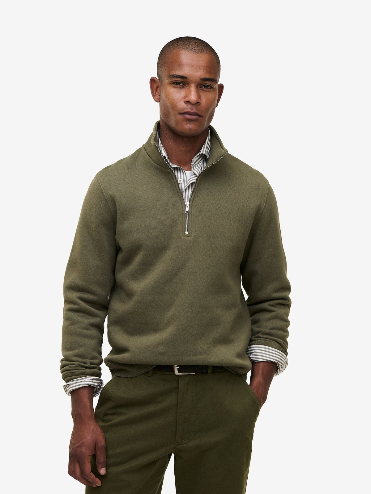 Columbia Half-Zip Sweatshirt – Dark Olive - Roviane