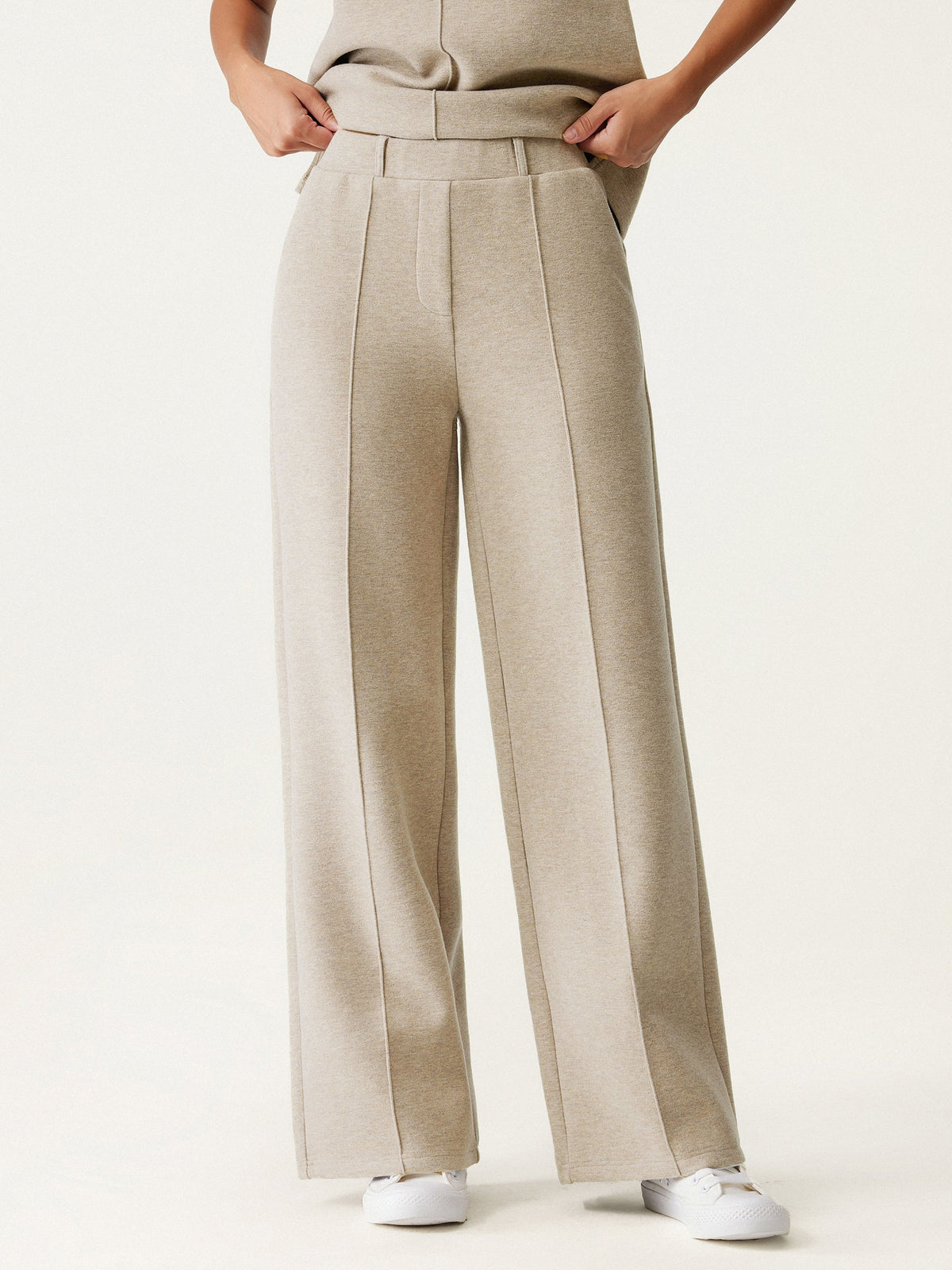 Pull-on Broek met Hoge Taille en Rechte Pijp