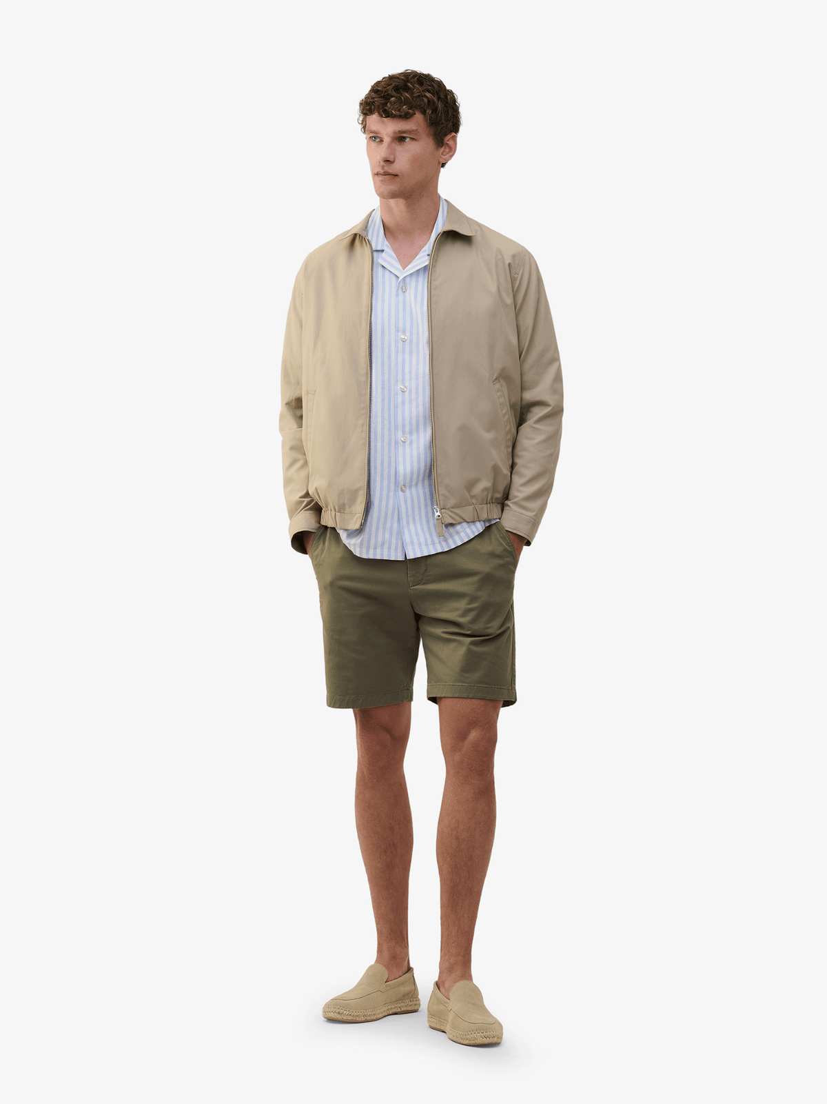 Cliff Cotton-Linen Stripe Shirt – Blue - Roviane