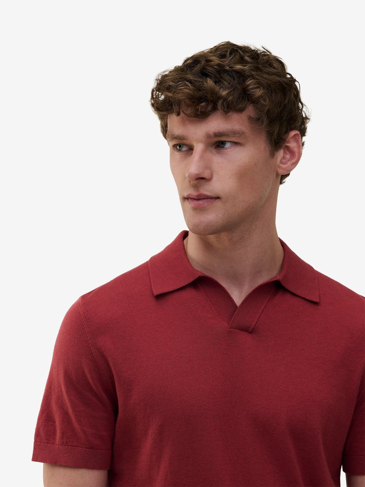 Parker Cotton-Silk Polo – Brick Red - Roviane