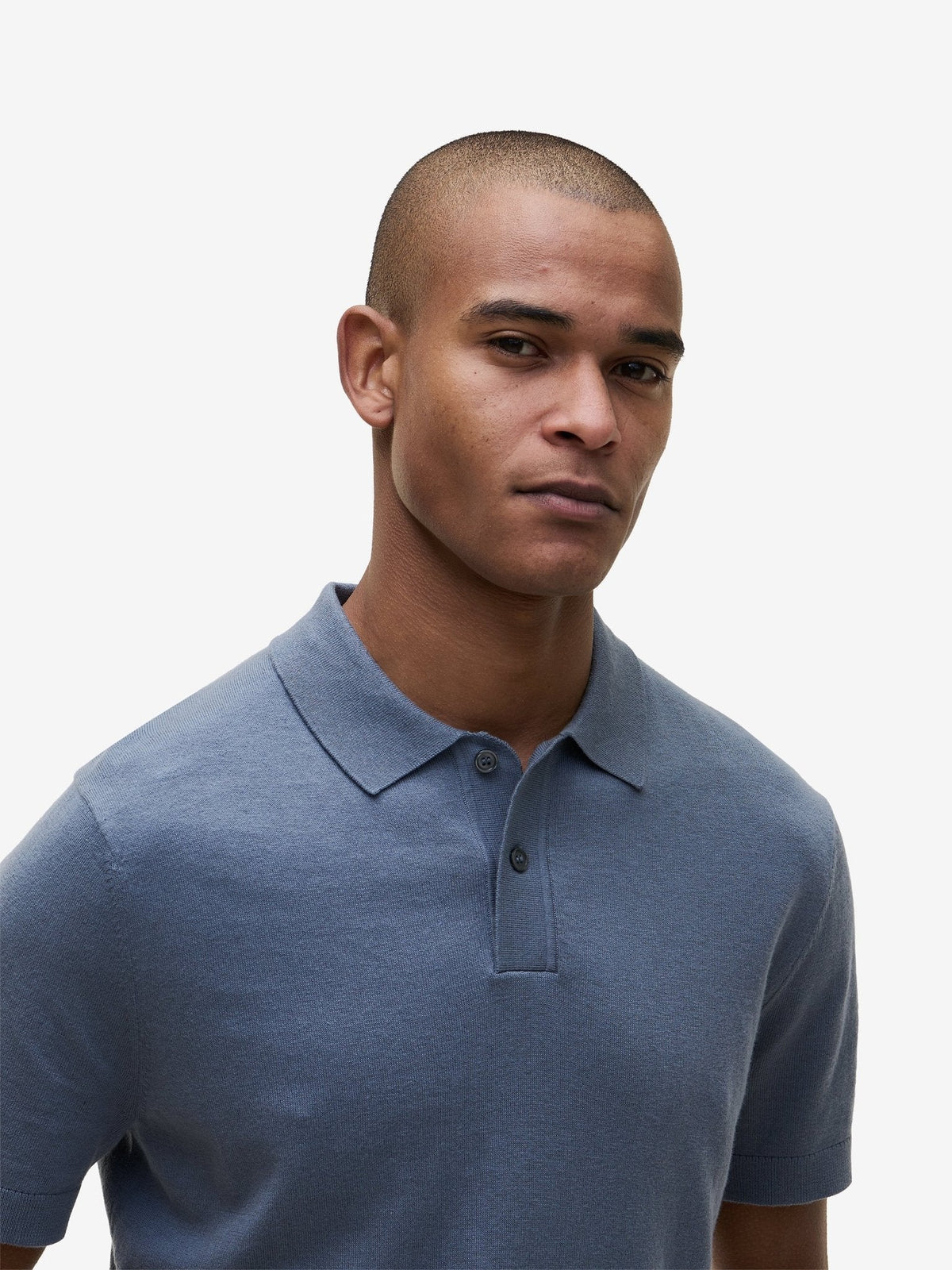 Crane Cotton-Silk Polo – Flintstone Blue - Roviane