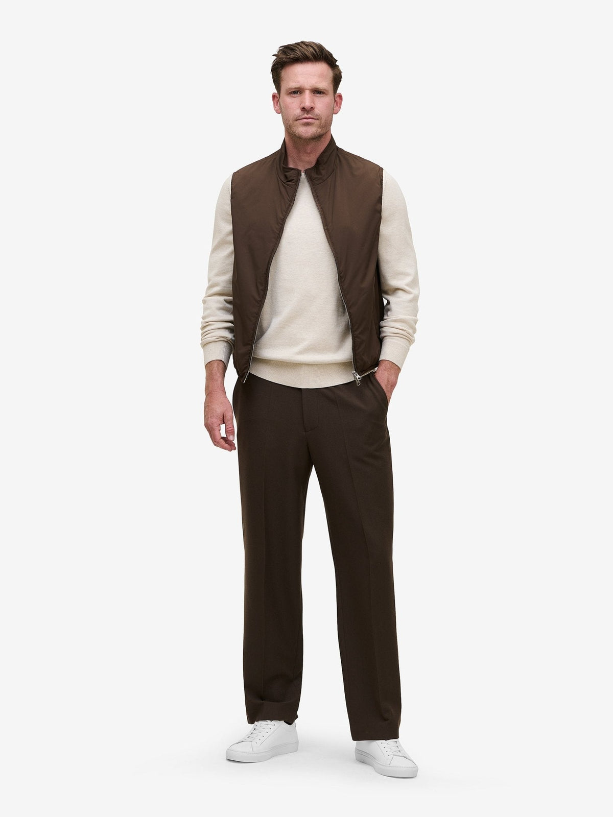 Scott Water-Repellent Vest – Dark Brown - Roviane
