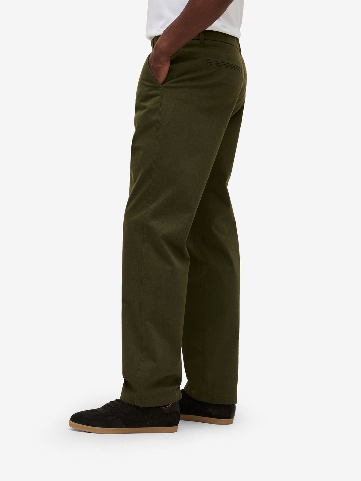 Melville Cotton-Stretch Trousers – Dark Olive - Roviane