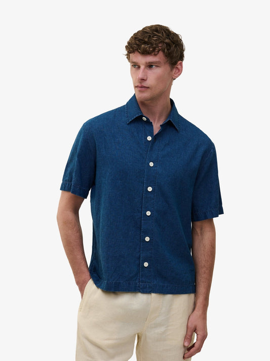 Durban Cotton-Linen Shirt – Blue - Roviane