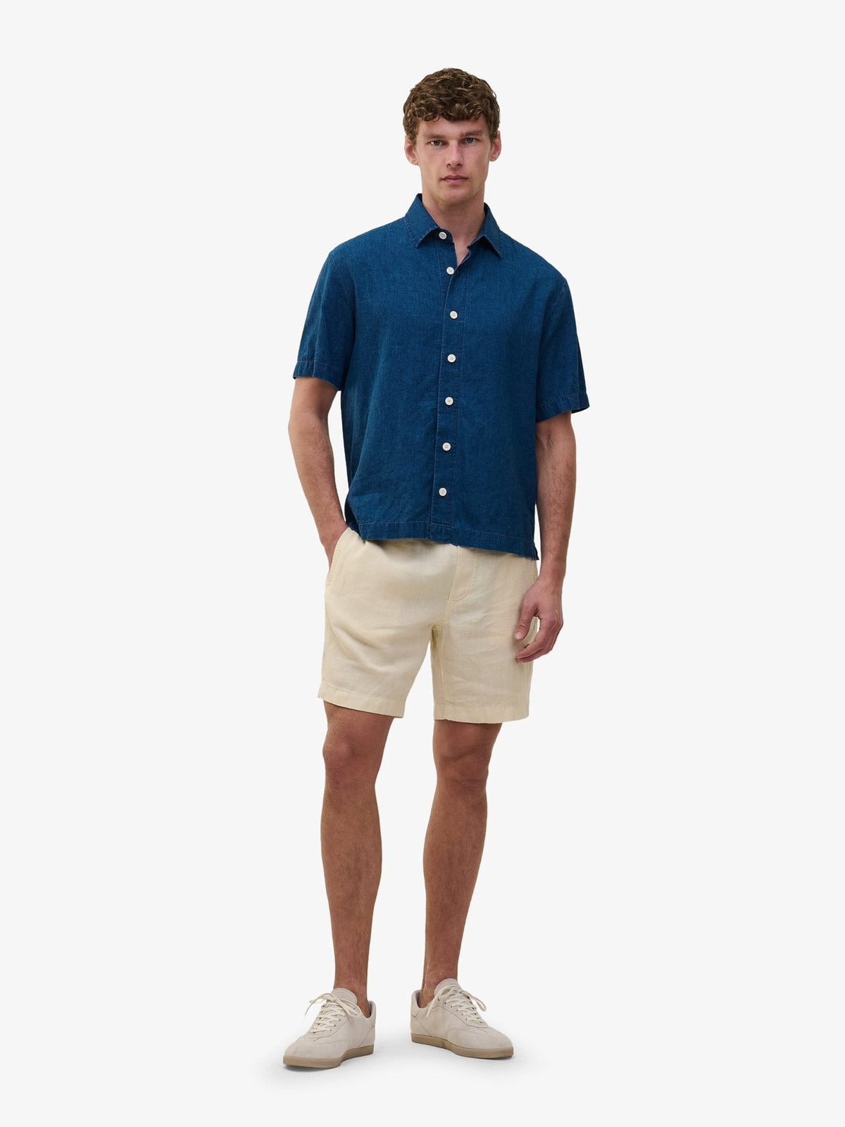 Durban Cotton-Linen Shirt – Blue - Roviane