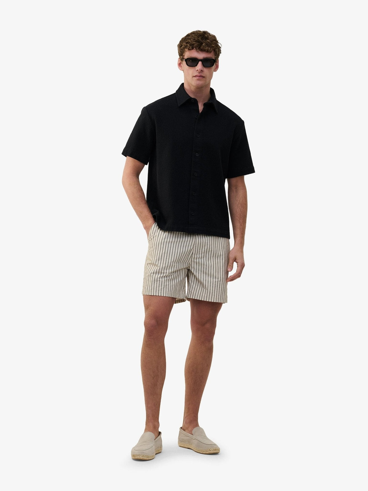 Durban Openwork Cotton Shirt – Navy - Roviane