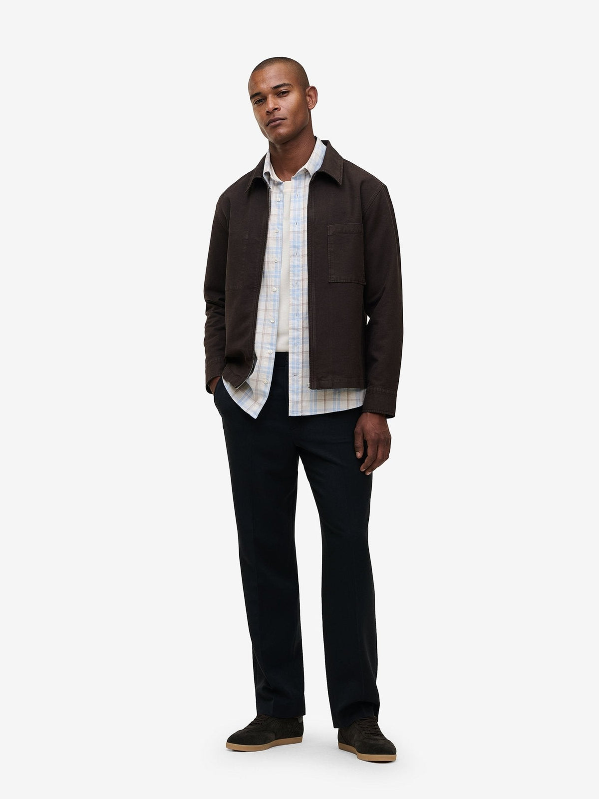 Brookvale Cotton Check Shirt – Off White - Roviane