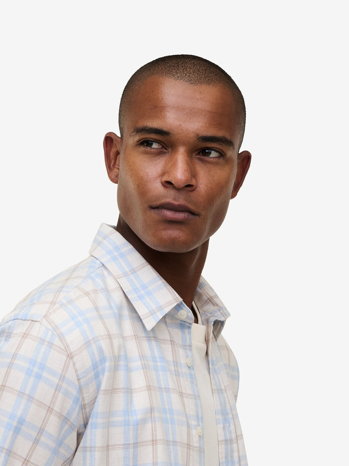 Brookvale Cotton Check Shirt – Off White - Roviane