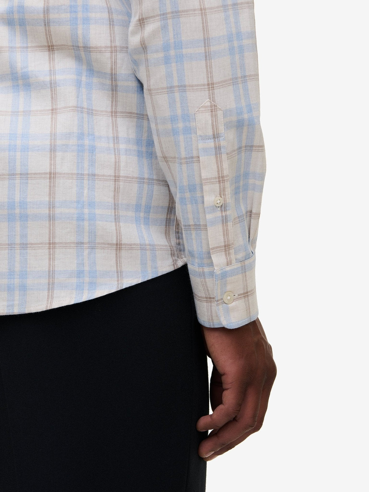 Brookvale Cotton Check Shirt – Off White - Roviane