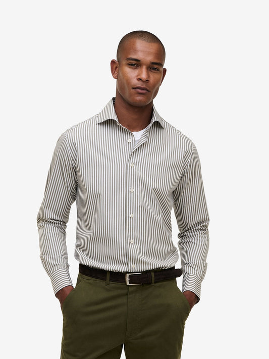 Specialist Striped Shirt – Olive - Roviane