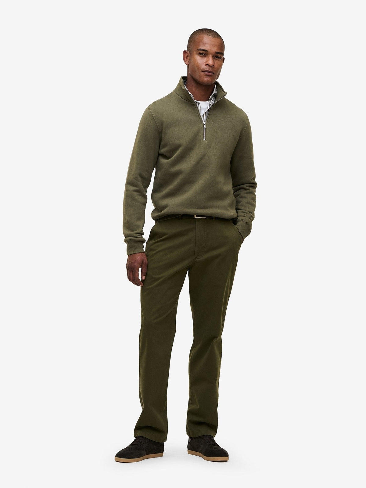 Columbia Half-Zip Sweatshirt – Dark Olive - Roviane