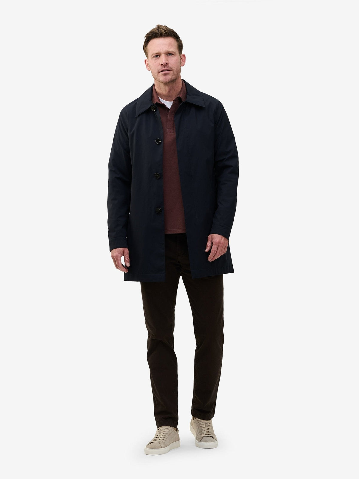Duke French Terry Rugby Shirt – Dark Mauve - Roviane
