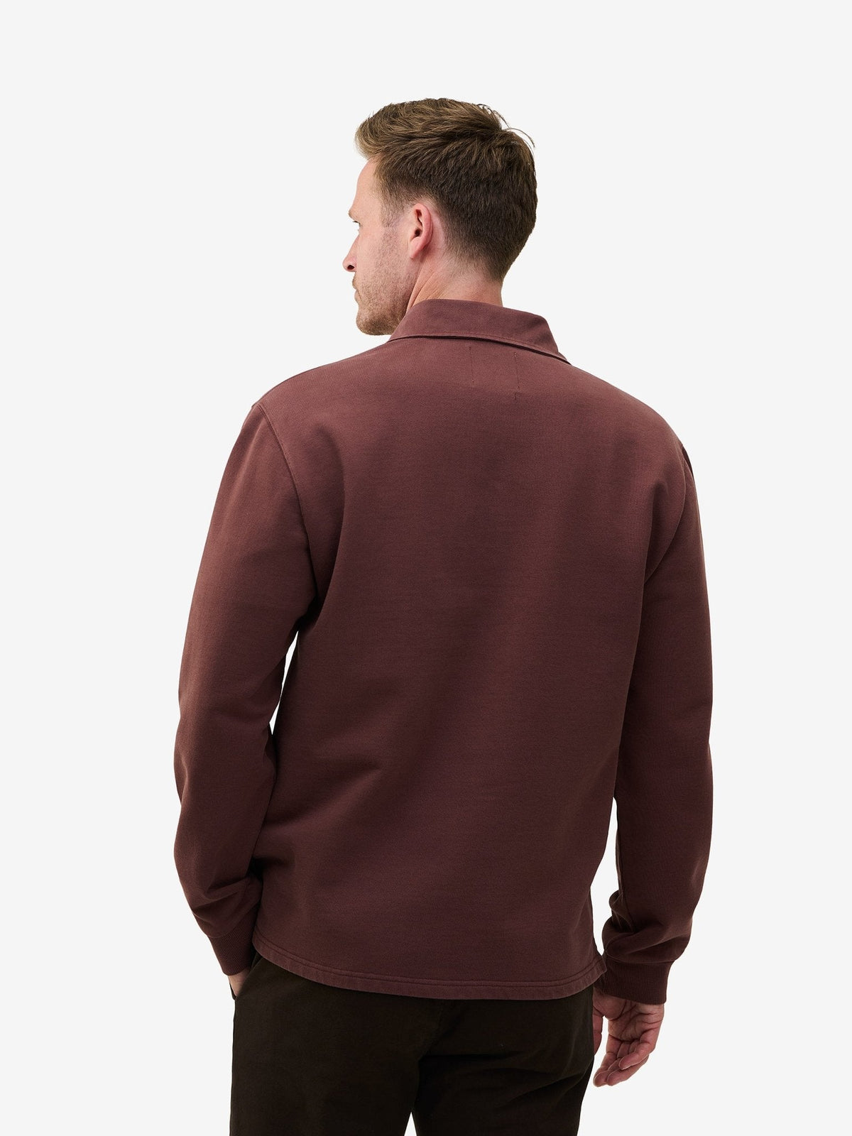Duke French Terry Rugby Shirt – Dark Mauve - Roviane
