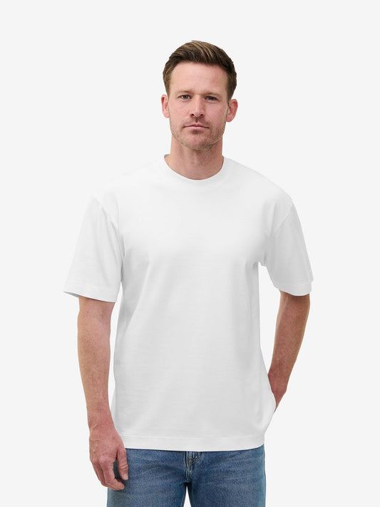 Moon Interlock Cotton T-Shirt – White - Roviane