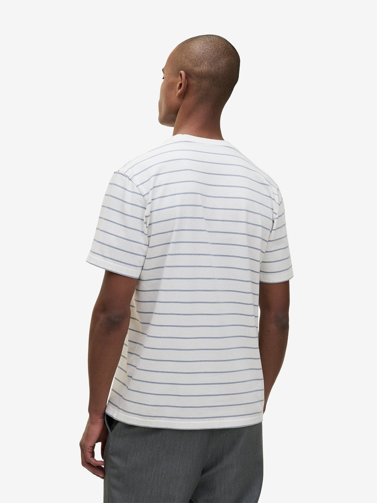 Midweight Striped T-Shirt – Flintstone Blue - Roviane