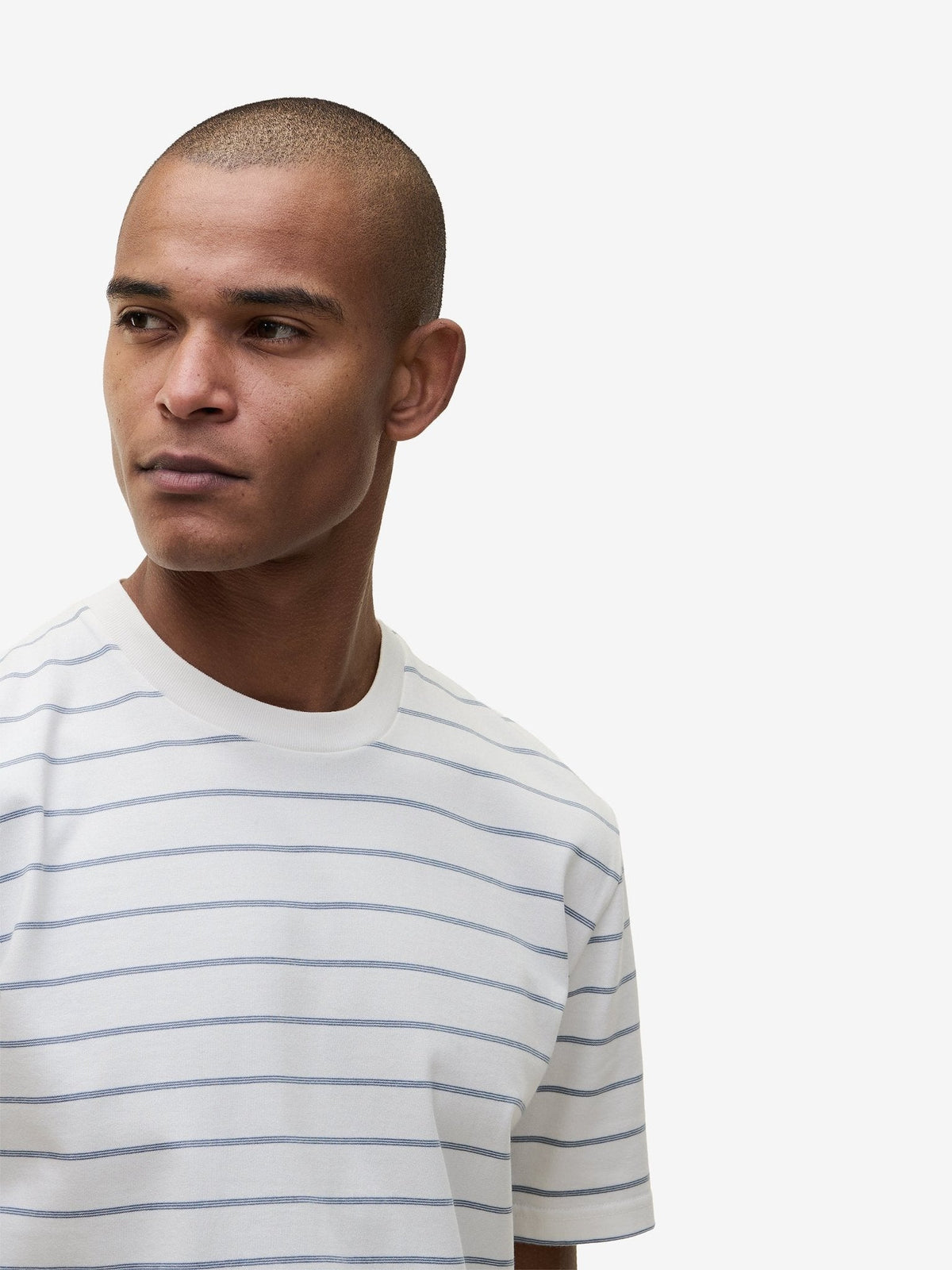 Midweight Striped T-Shirt – Flintstone Blue - Roviane